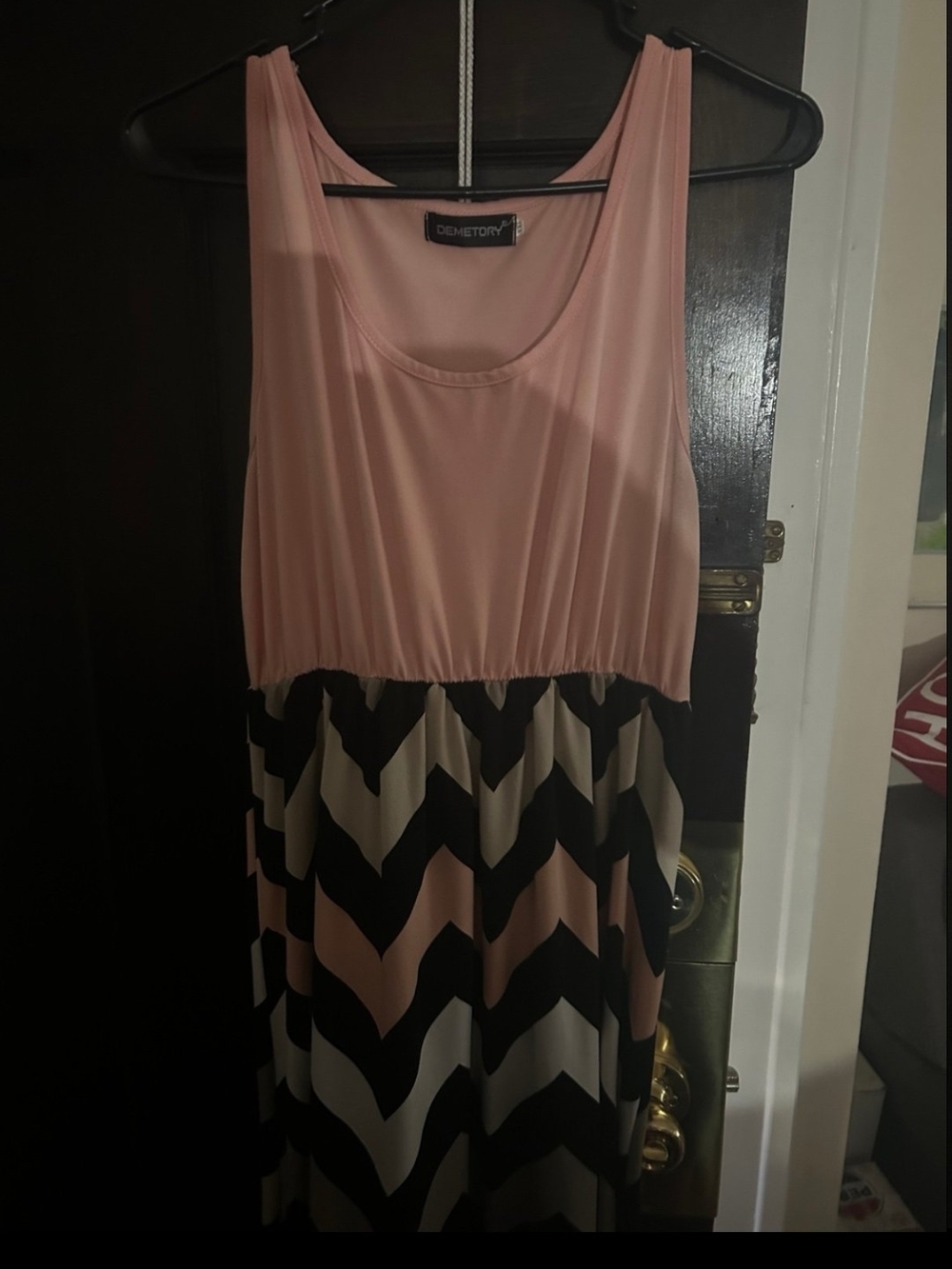 Pink Chevron Maxi Dress